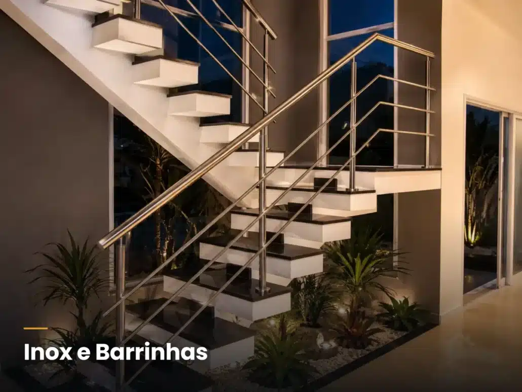 Corrimão de inox e vidro em Campinas — fabricação própria Kazinox