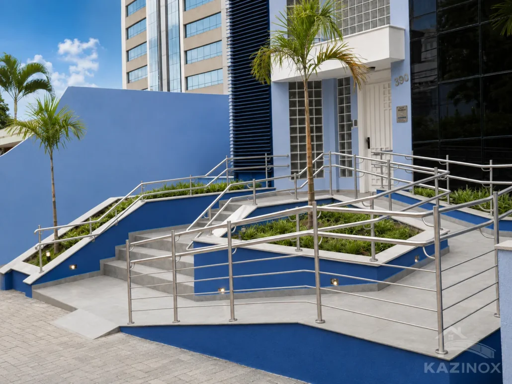corrimão de inox abnt - nbr - comercial - Kazinox