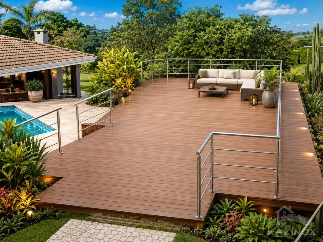 Guarda corpo de inox deck - Kazinox
